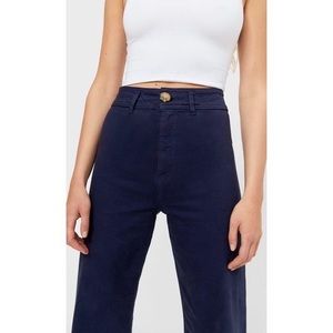 Stradivarius sailor navy wide leg culottes pants